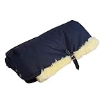 Naturasan Lammfell Handwärmer, warmer Kinderwagen Handmuff mit Lammfell Innenfutter, Muff, Kiwa, Buggy, Jogger, Radanhänger, HW-02 (Navy)