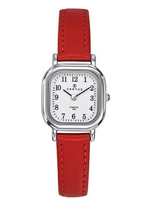 Certus Montre Femme Acier Cuir Rouge 644411