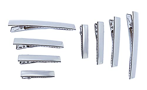 MAHAVIMOKSA 120pcs Mixed 4 Sizes Silver Flat Single Prong Alligator Hair Clips 32//42/56/75mmfor DIY Craft