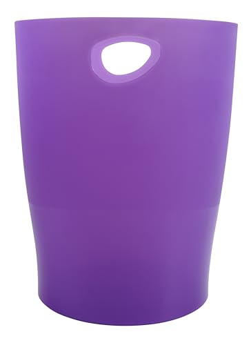 Exacompta - Réf. 45319D - 1 corbeille à papier, poubelle ECOBIN avec poignées - Volume 15 litres, pour le bureau comme en Home office - Dimensions 26,3 x...