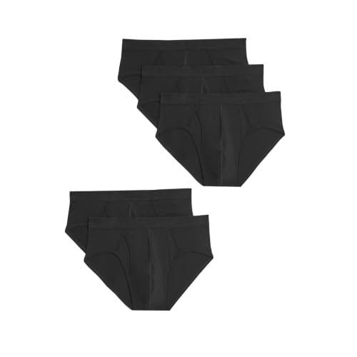 Image of Marks & Spencer Cool & Fresh Mens Cotton Blend Solid Mid Rise Briefs (Pack of 5)