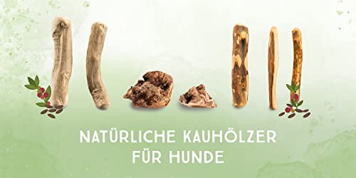 naftie Olivenholz Kaustab halbiert - S für Welpen & kleine Hunde - natürliches Kauholz - Holzknochen Kauspielzeug Beiß-Holz