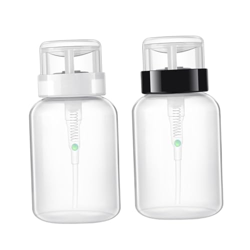 Healvian 2 Piezas Botellas Dispensadoras para Quitaesmalte Diseño Presionable y Cierre Seguro Envases Reutilizables para Almacenamiento de Líquidos Cosméticos