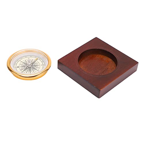 Brújula vintage AYNEFY con caja de madera miniatura 6