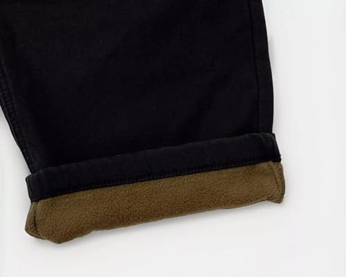 CAT Caterpillar Men's Fleece Lined Canvas Work Pants, Straight Leg, Stretch Fabric (Black, 30x32)4