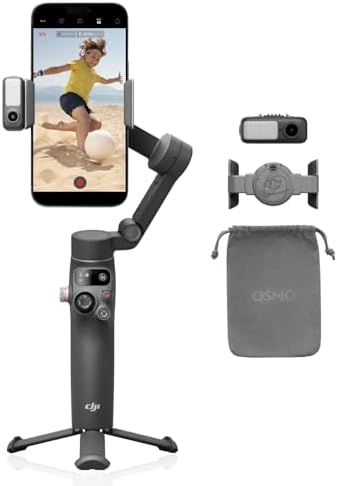（00:30時点） DJI スマホ ジンバル Osmo Mobile 7P ジンバルスタビライザー（iPhone/Android) ネイティブトラッキング 照明 3軸スマホジンバル クイックスタート ワンタップ編集 延長ロッド＆三脚内蔵 10時間使用 スマホ充電