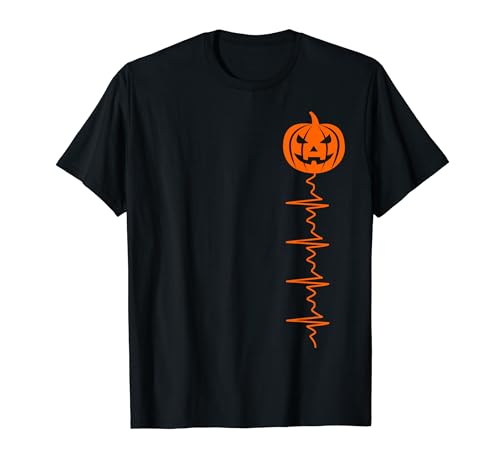 Pumpkin Heartbeat Halloween T Shirt for Women's Men Kids Maglietta
