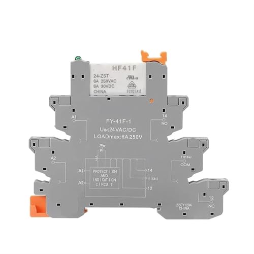 Relais mince sur Rail Din HF-41F pour gagner de la place dans l'armoire électrique 24V 6.2mm