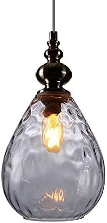 Creative Teardrop Glass Lamp Modern Single Lights Dining Table Hang Lighting for Dining Room Kitchen Island Living Room Restaurant Cbar (Clear)(Smoky Grey)/Clear