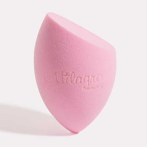 Image of Milagro Beauty Makeup Sponge Blender Non-latex, Soft, Satin Blending Puff for Foundation, Face Powder, Cream Wet & Dry Make Up (Pink)