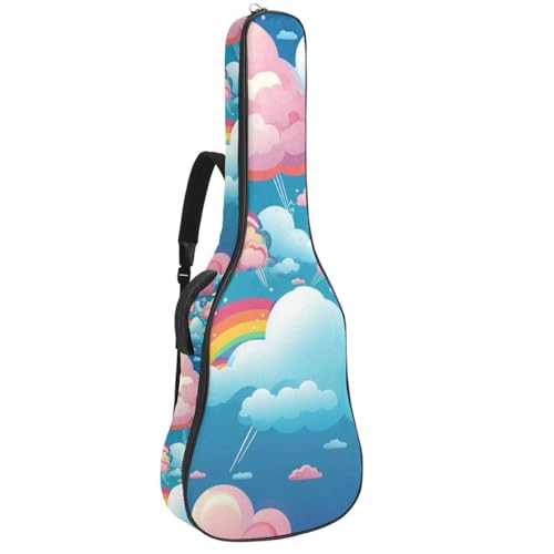 Sac de transport pour guitare acoustique rembourré et imperméable avec plusieurs poches
