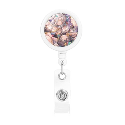吊り下げ名札用リール 時々ボソッとロシア語でデレる隣のアーリャさん バッジリール クリップ付き 円形 伸びるキーホルダー IDカード 名刺入れ 軽量 落下防止 定期入れ 子供用 パスケース用 社員証 おしゃれ 贈り物に最適 プレゼント 最長58cm