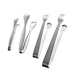 wrtgerht 4pcs Sugar Shop Food Cafe Mini Toast Edelstahl Grill Gadget Pickles Clamp Zange Kochwürfel Werkzeug Restaurant Home Party Obst Kitchefor und Tong Steel Bar Serving Schnecken Küchengeräte