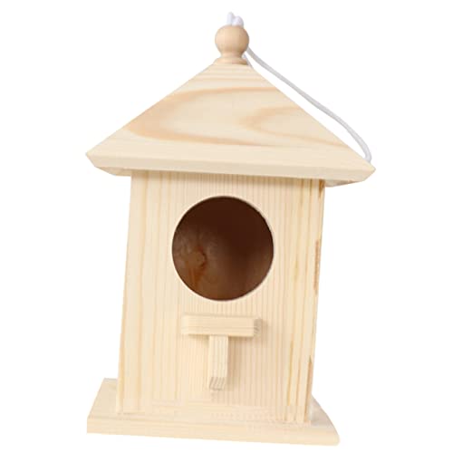 BESPORTBLE Nido De Pájaro Exterior Juguetes para Pájaros Casa De Anidación Decoración Al Aire Libre Comedero para Pájaros Gran Casa para Pájaros Comedero para Colibríes Casas Anidando Madera