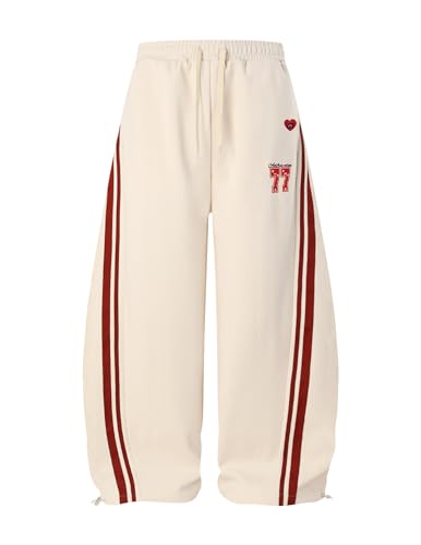 Image of Aelfric Eden Barrel Sweatpants for Mens Side Striped Drawstring Elastic Waisted Wide Leg Lounge Pants with Pockets