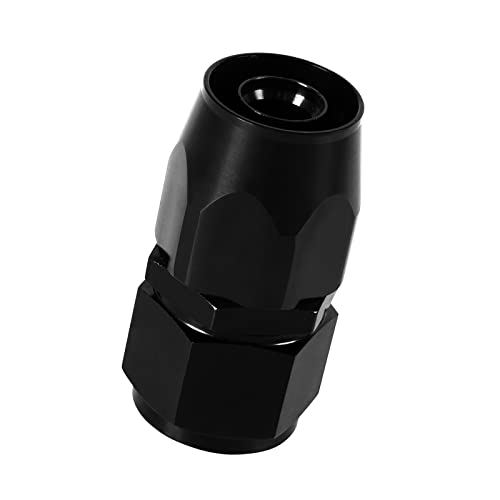 Image of 1PCS 12AN Straight Swivel Hose End Fitting for Braided CPE Fuel Line Anodized Aluminum Alloy Black