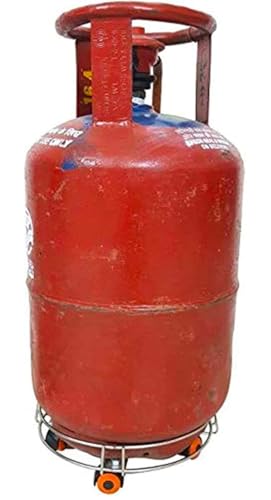 Image of Lpg Steel Cylinder Trolley with Wheels Heavy Duty | Rust-Proof | Easy Movement & Stable Support for Kitchen Gas Cylinder Trolley with 4 Wheels (Pack of 4)