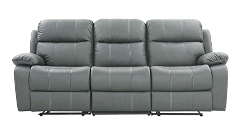 Image of Sofa 3 Seater - Ergonomic Leatherette Design with Plush Support, Includes 5-Year Warranty for Living Room Comfort and Durability