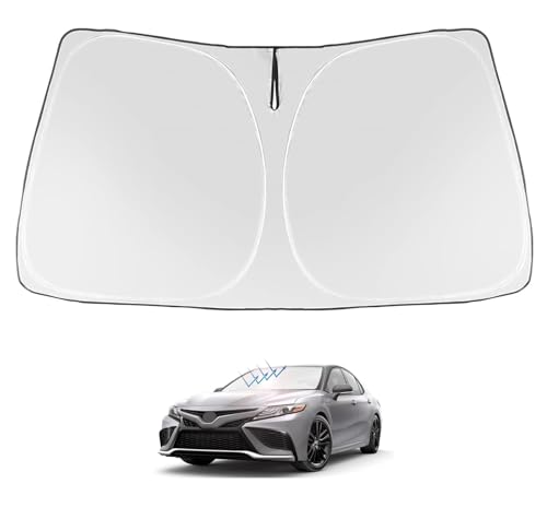 Image of Proadsy 2026 Upgrade Windshield Sun Shade Custom Fit 2018-2025 2026 Toyota Camry LE XLE Hybrid SE XSE 4-Layer Foldable Front Sunshade Protector Sun Visor Blocks UV Rays Keep Car Cooler