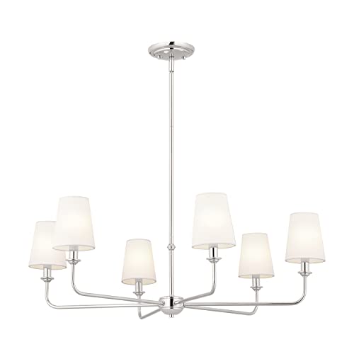 Kichler Pallas 6-Light Chandelier, Polished Nickel, 32.25
