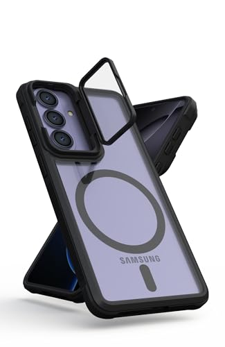 Image of Pirum Back Cover for Samsung Galaxy S26 Plus Magnetic Wireless Charging with Lens Cover Kickstand - Black