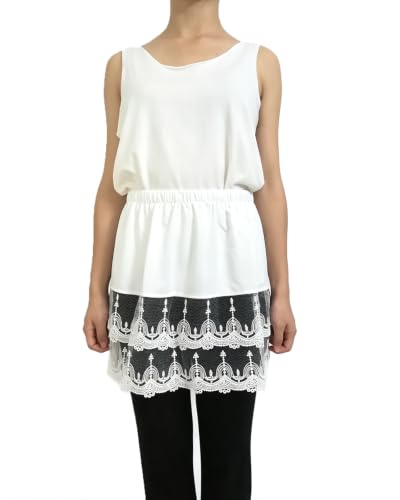 Image of Vanrose Jan Womens Lace Shirt Extender See Through Lace Underskirts Layering Half Slip Clothing Accessories