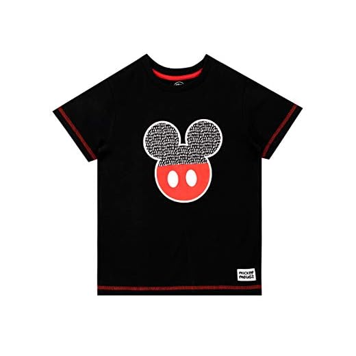 Disney Camiseta para Niños Mickey Mouse Negro 10-11 Años