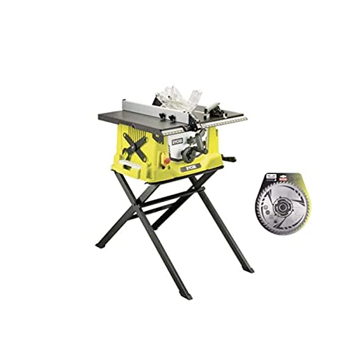 Pack RYOBI scie sur table électrique 1800W 254mm piètement rétractable RTS1800S - lame carbure pour scies à coupe d'onglets 254mm SB254T48A1