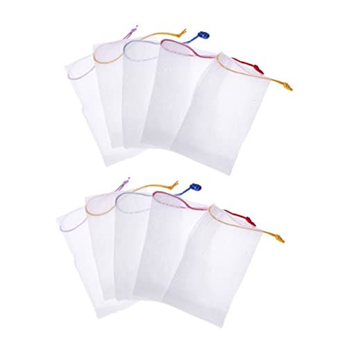 Vaguelly 20Piezas Bolsa De Malla Para Jabón Para Limpieza Facial y Corporal De Cierre Práctico Color Aleatorio