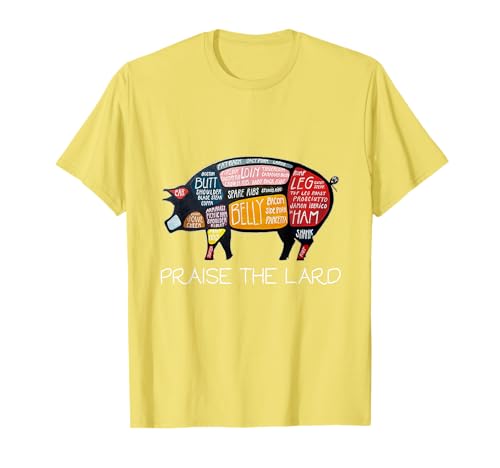 PIG BACON T-SHIRT Funny Praise The Lard Tee T-Shirt