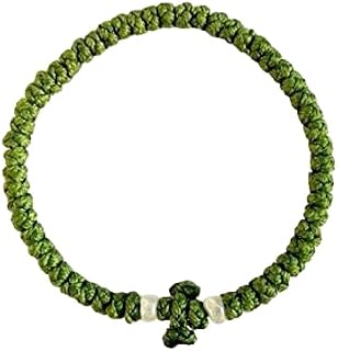 Iconsgr Handmade Christian Orthodox Greek Chotki Komboskoini Prayer Rope Thin Green