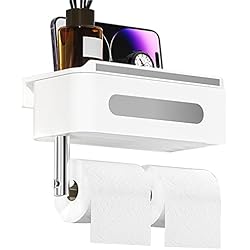 Estanteria Otaku Portarrollos De Papel Higiénico Sin Taladrar, Portarrollos para Papel Higiénico, Portarollos Autoadhesivo con Espacioso Estante para Cocina Y Baño