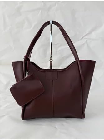 Trendy ve Çok Yönlü: Büyük Boy Omuz ve El Çantası | Ek Cüzdan Detaylı | 4 Renk Seçeneği Geniş Çanta Bordo Standart - Görsel 4