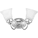 Progress Lighting Fluted Glass Collection 2-Light Etched Fluted Glass Traditional Bath Vanity Light Polished Chrome