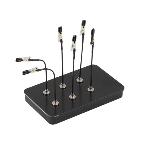 KVMORZE Metal Model Painting Stand Base and 15Pcs Magnetic Bendable Alligator Clip Sticks Set for Airbrush Model Coloring Hobby Crafts DIY Tools, Airbrush Hobby Tools Accessories Holder Stand (Black)