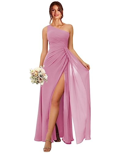 Robe mariage bleu roi longue asymétrique en mousseline idéale pour demoiselle d'honneur