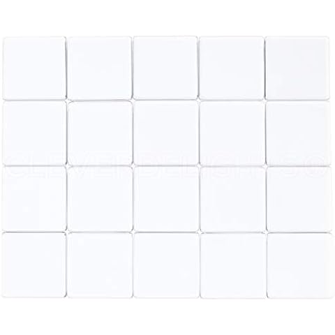 CleverDelights 1" Square Glass Tiles - 20 Pack - Clear 1 Inch Craft Tiles Cover