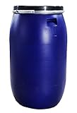  220 Liter Deckelfass, Kunststofffass, Futtertonne, Fass, Weithalstonne Farbe blau