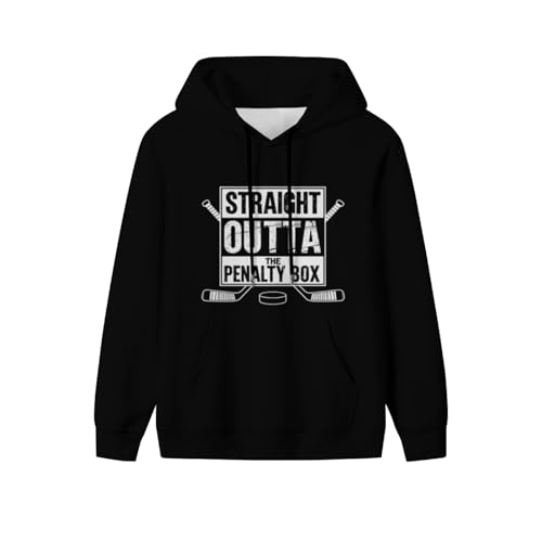 Vintage Ice Hockey Player Gift Straight Outta The Penalty Box Men Women Lightweight Kangaroo Pocket Hoodie2
