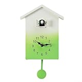 Orologio a cucù con azione sonora e visione a cucù, movimento circolare bilanciato per un tocco dinamico da parete in qualsiasi stanza (verde)