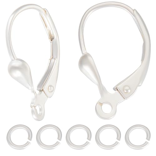 Ganchos para pendientes antipérdida Beebeecraft de plata 925 con base para dijes de palanca