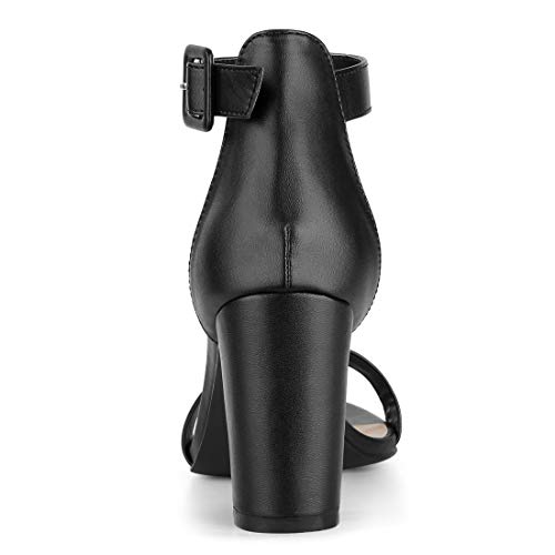 Image of Allegra K Women's Open Toe Chunky High Heel Buckle Ankle Strap Sandals