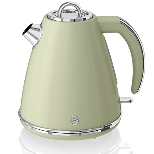 Swan Retro Jug Kettle Fast Boil Easy Pour 360 Degree Base 1.5L 3KW Green SK19020GN
