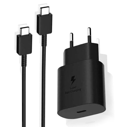 Carregador COM CABO Tipo C 25W para Samsung 3A Fast Charge Preto Original Compatível com S21 FE S22 PLUS S23 S24 ULTRA
