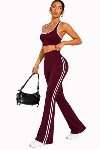 Image of Imperative High Waist Stretchable Flared Gym Pants for Women's | Gym Track Pants for Women with Side Pockets