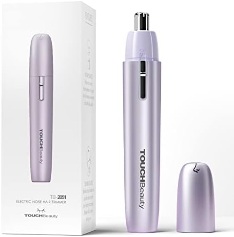 TOUCHBeauty Portable Ear Nose Hair Trimmer for Women 14500 RPM Faster Motor Painless Safe Trimming System Mini Sized Battery Powered Purple TB-2051