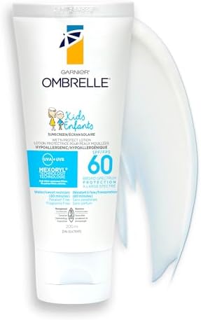 Garnier Ombrelle Kids Sunscreen Lotion SPF 60, Formulated for Sen...