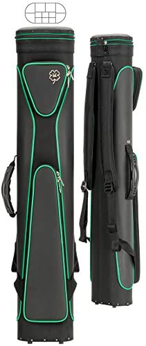McDermott 6x6 Shaft Backpack Sport Pool Cue Stick Case Black with Green Piping