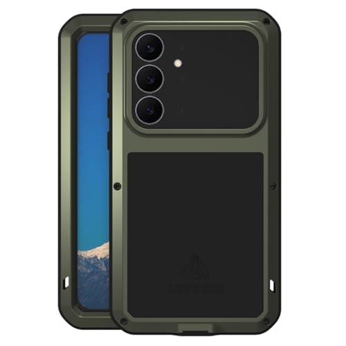 Coque antichoc Samsung S25 robuste LOVE MEI avec protection écran en verre trempé vert