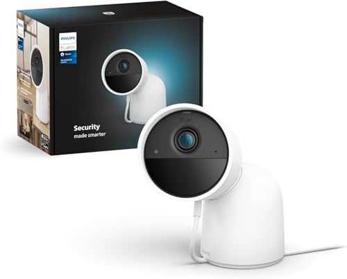 Philips Hue Secure Caméra Filaire HD 1080P avec Support de Bureau, Utilisation intérieure ou extérieure, contrôle avec Une Seule Application,...